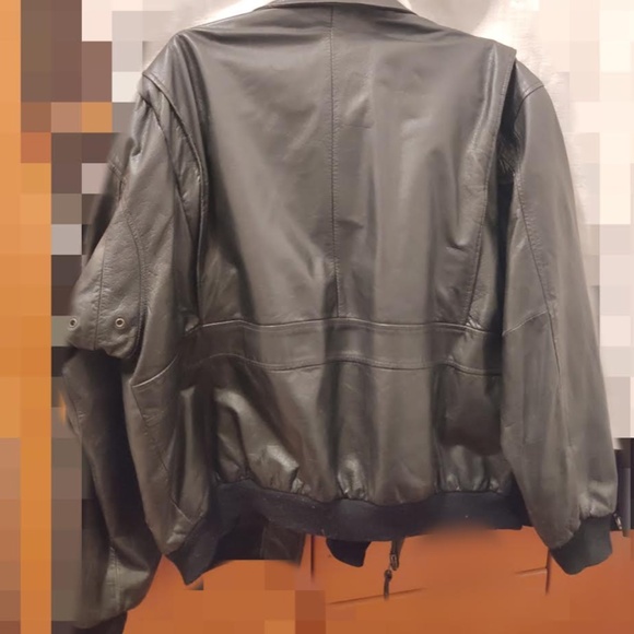 Vintage Men XL Leather Flight Jacket Durkee Black Excellent Condition - Picture 3 of 3